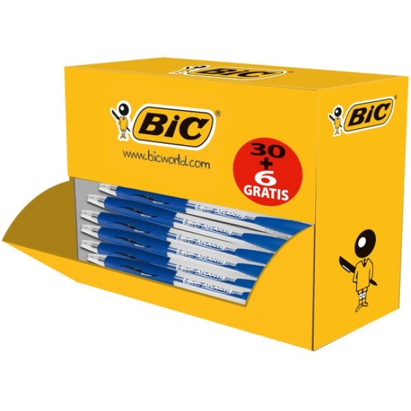 Penna a sfera a scatto Atlantis Bic - Value pack - blu - 920286 (conf.30+6)