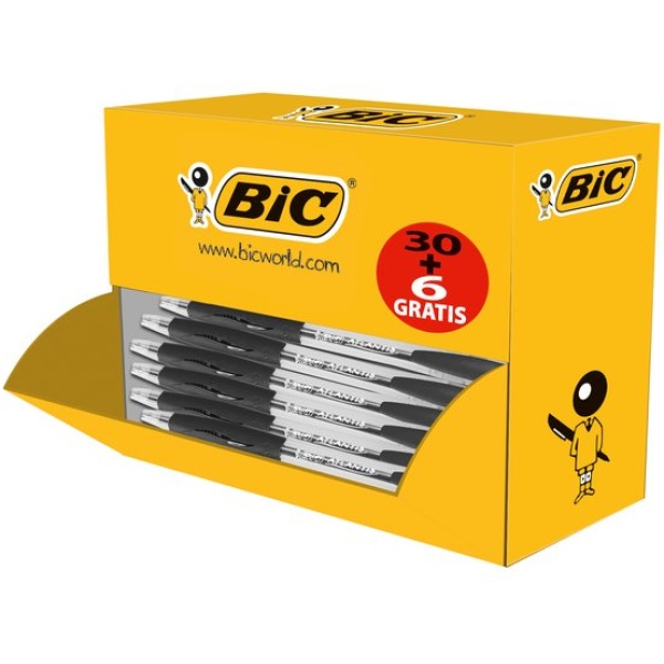 Penna a sfera a scatto Atlantis Bic - Value pack - nero - 920287 (conf.30+6)