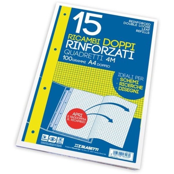 Ricambi rinforzati doppi Blasetti - 4 mm - A4 - 6423 (conf.15)