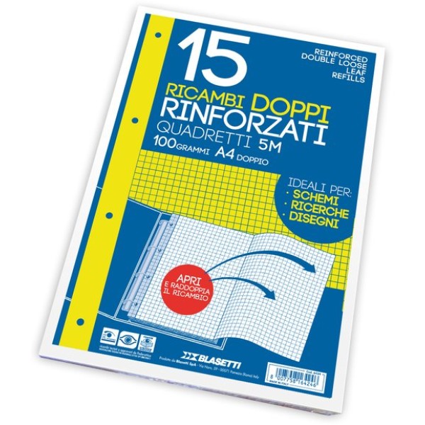 Ricambi rinforzati doppi Blasetti - 5 mm - A4 - 6424 (conf.15)