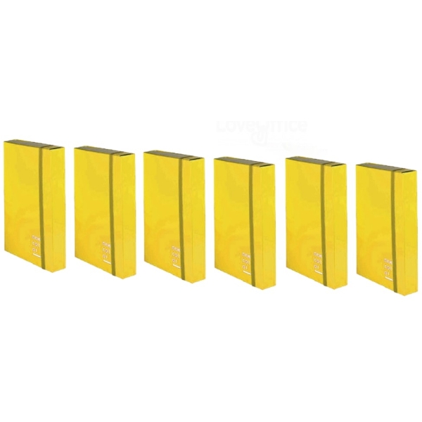 Cartella 3 lembi New Color Brefiocart - dorso 3 cm - 25x35 cm - giallo - 0221303.GI (conf.6)