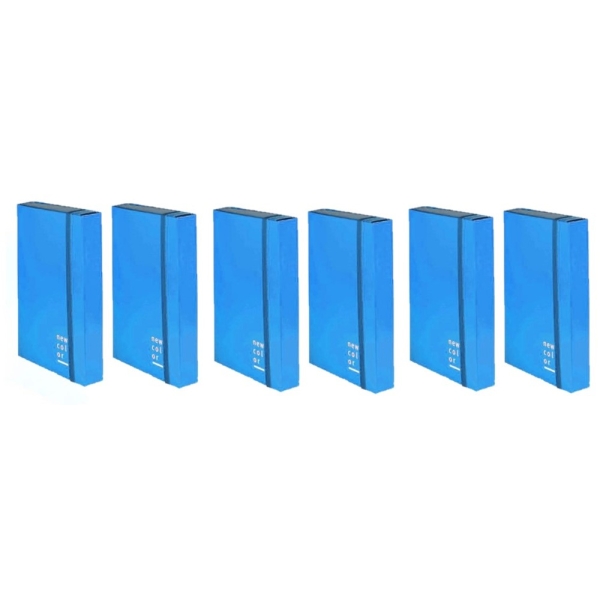 Cartella 3 lembi New Color Brefiocart - dorso 5 cm - 25x35 cm - blu - 0221305.BL (conf.6)