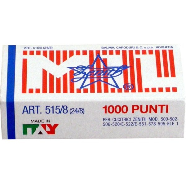 Punti metallici Zenith - 515/8 MIL (24/8) - 515/8 MIL (conf.10x1000)