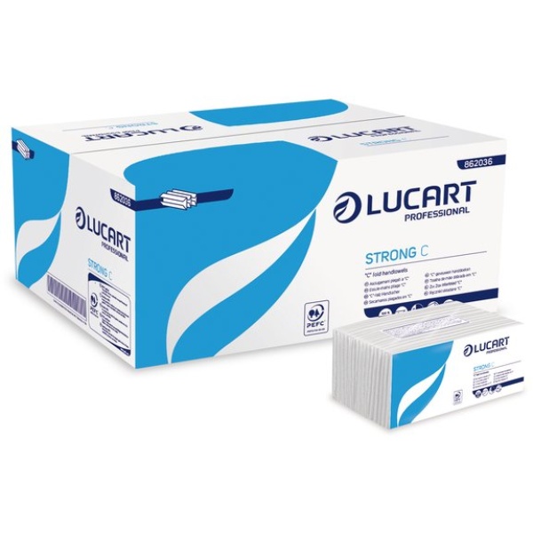 Asciugamani intercalati Lucart - C - 1 velo - pura cellulosa - 22,5x33 cm - 862036 (conf.20)