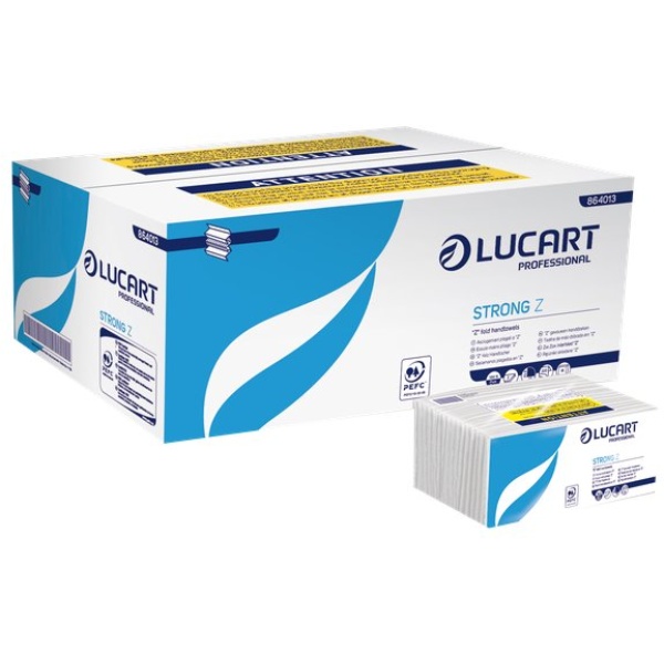 Asciugamani intercalati Lucart - Z - 2 veli - pura cellulosa - 23x23,5 cm - 864013 (conf.18)