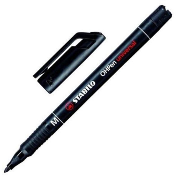Marcatore OHPen universal Stabilo - media - 1 mm - nero - 843/46 (conf.10)