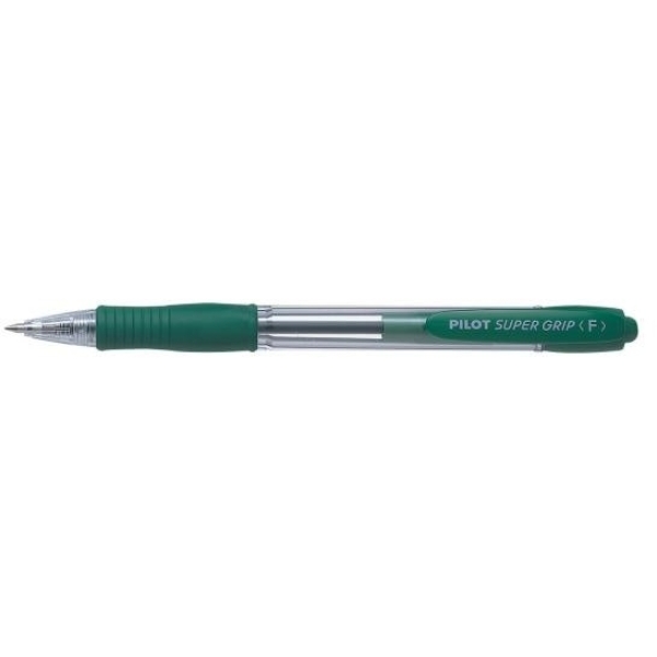 Penna a sfera a scatto Supergrip Pilot - 0,7 mm - verde - 001534 (conf.12)