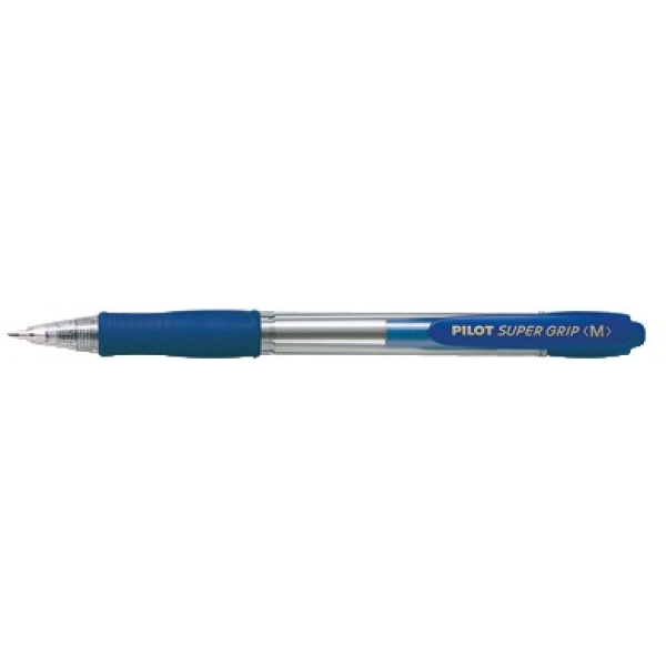 Penna a sfera a scatto Supergrip Pilot - 1 mm - blu - 001441 (conf.12)