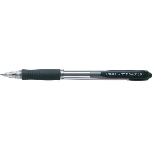 Penna a sfera a scatto Supergrip Pilot - 1 mm - nero - 001440 (conf.12)