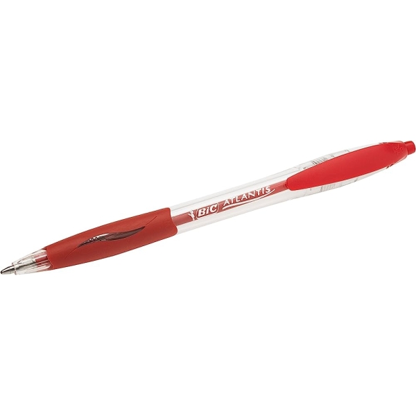 Penna a sfera a scatto Atlantis Bic - rosso - 887133 (conf.12)