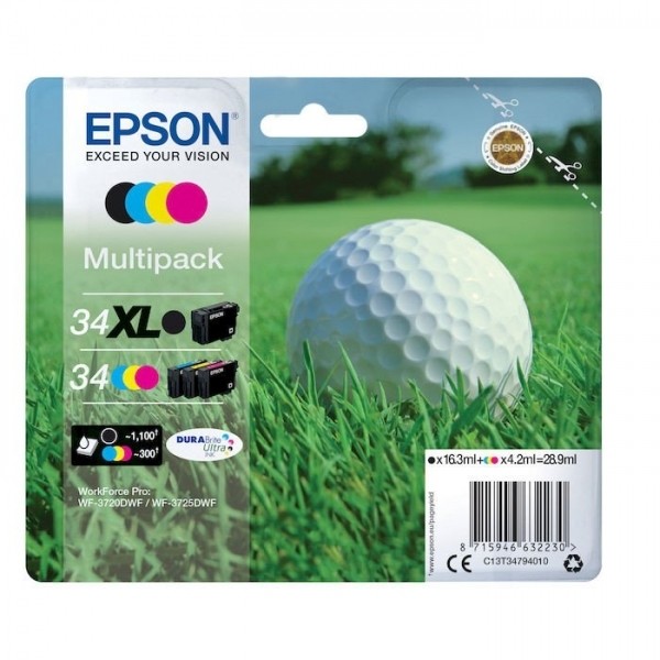 Cartuccia Epson 34XL black + 34 Color (C13T34794020) nero-ciano-magenta-giallo - B01928