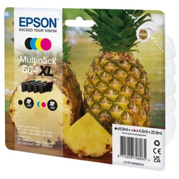 Cartuccia Epson 604XL (C13T10H64010) nero-ciano-magenta-giallo - B02078