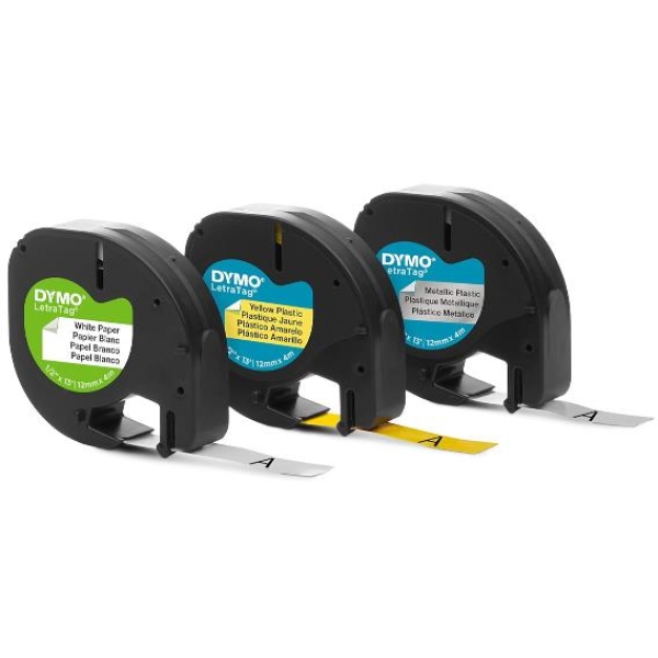Nastro Dymo 12mm x 4m (S0721800) giallo argento-bianco - B03246