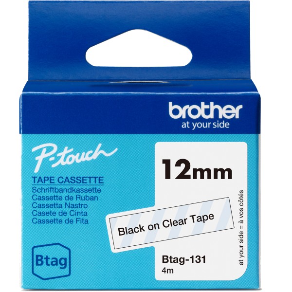 Nastro Brother Btag 131 (BTAG131) nero-trasparente - B03369