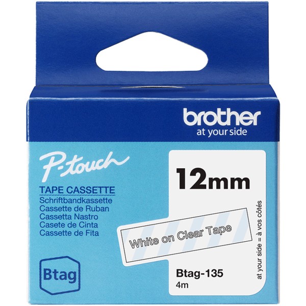 Nastro Brother Btag 135 (BTAG135) bianco-trasparente - B03372