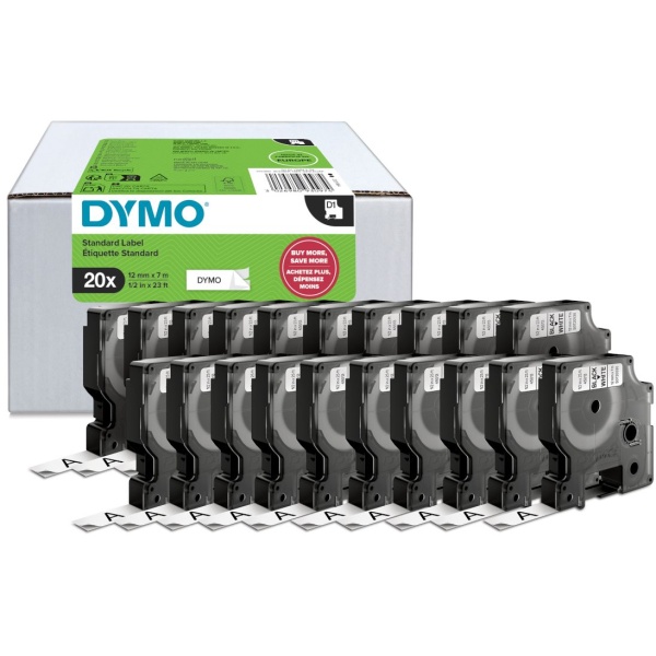 Nastro Dymo 12mm x 7m (2231632) nero-bianco - B04000