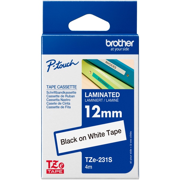 Nastro Brother TZE-231S nero-bianco - B04038