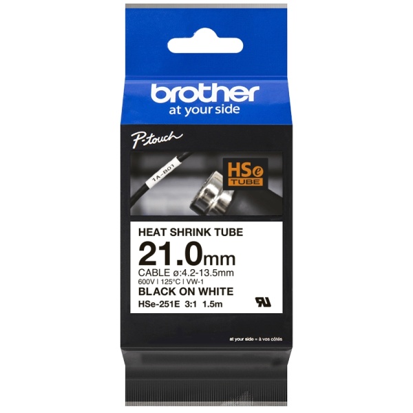 Nastro Brother HSE-251E nero-bianco - B04227