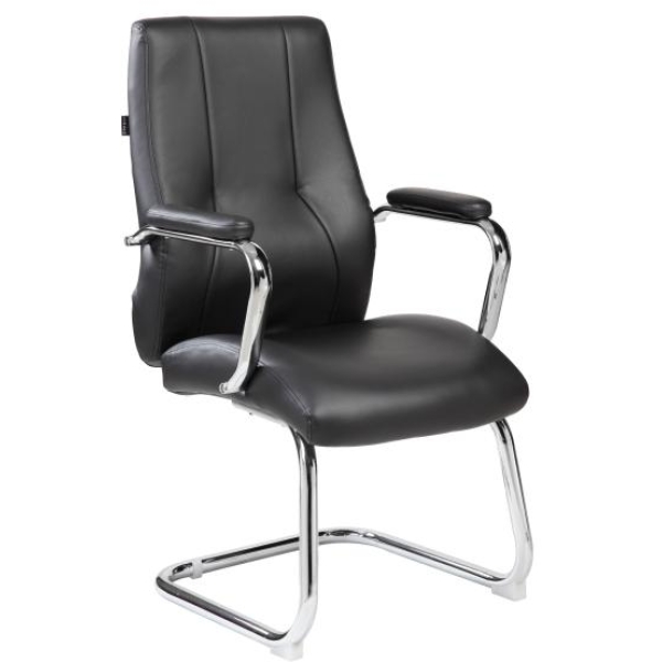 New York Poltrona attesa con braccioli PU nero - E9349BK - D01492