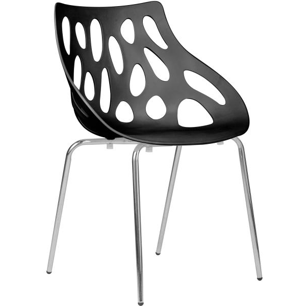 Orlando Set 4 sedie attesa senza braccioli nero - B702K - D01498