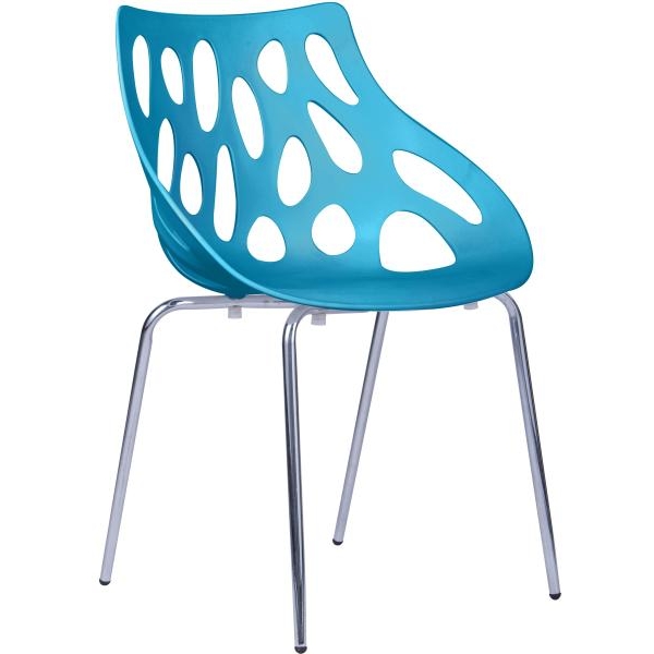 Orlando Set 4 sedie attesa senza braccioli blu chiaro - B702B - D01500