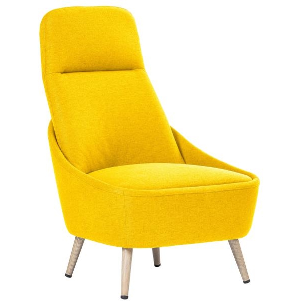 Memphis Poltrona rivestita in tessuto giallo - FS010Y - D01507