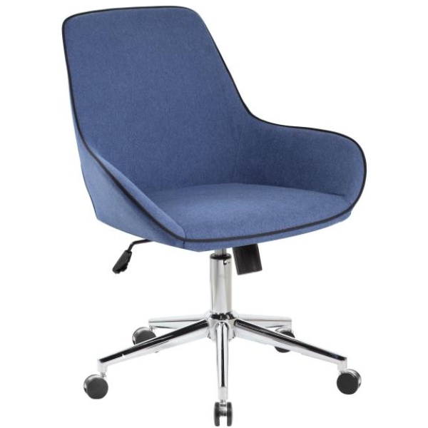 Santa Fe Poltrona operativa con braccioli tessuto blu - E1083B - D01529
