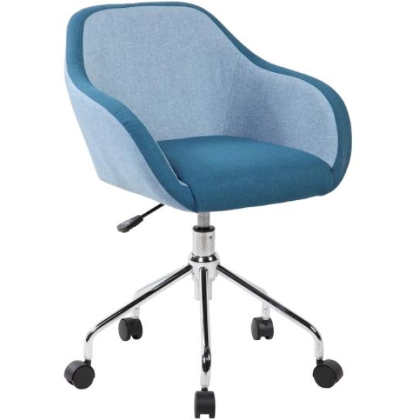 Columbus Poltrona operativa con braccioli tessuto blu - E1077LB - D01531