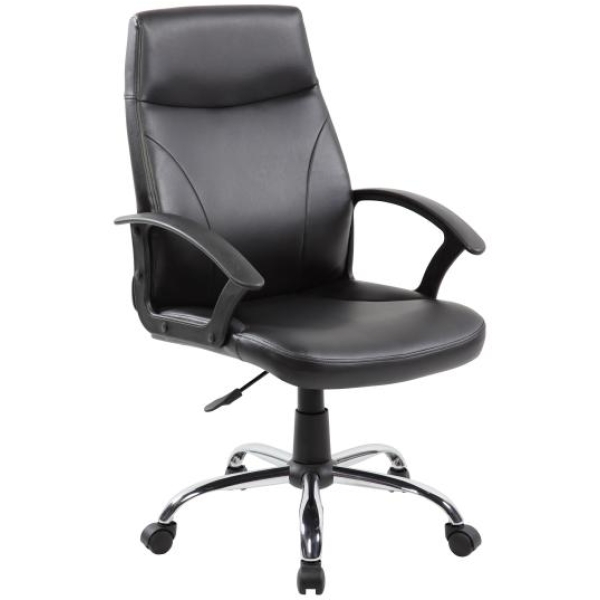 Richmond Poltrona direzionale con braccioli PU nero - E9308MK - D01536