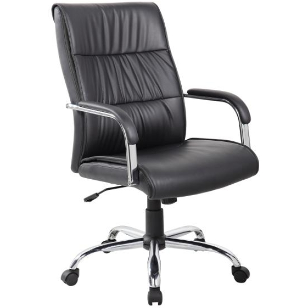 Los Angeles Poltrona presidenziale con braccioli PU nero - E9249HK - D01537
