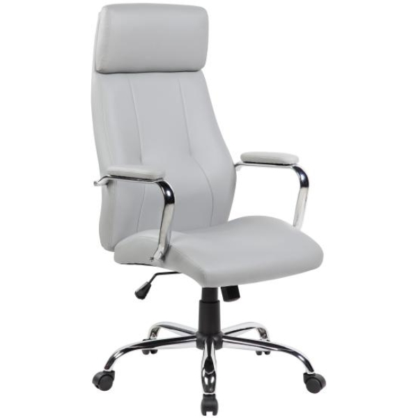 New York Poltrona presidenziale con braccioli PU grigio - E9349HG - D01540