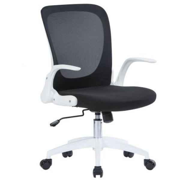 Jackson Poltrona operativa con braccioli nero/bianco - W201W - D01547