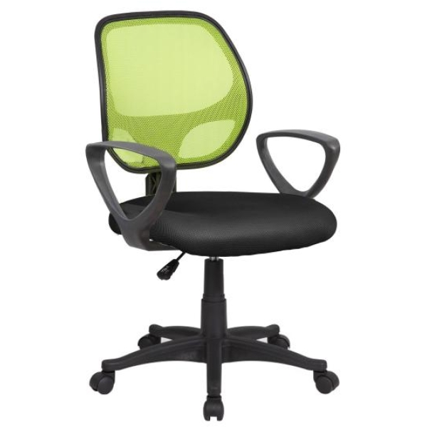 Atlanta Sedia operativa con braccioli verde/nero  - E8088GN - D01553