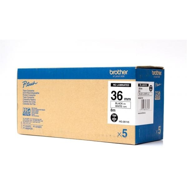 Nastro Brother HG261V5/HGE261V5 (HGE261V5) nero-bianco - D01963