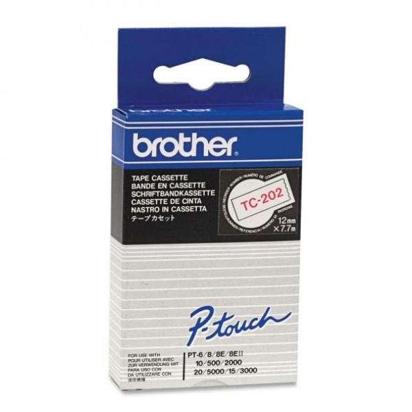 Nastro Brother TC202 rosso-bianco - D01967
