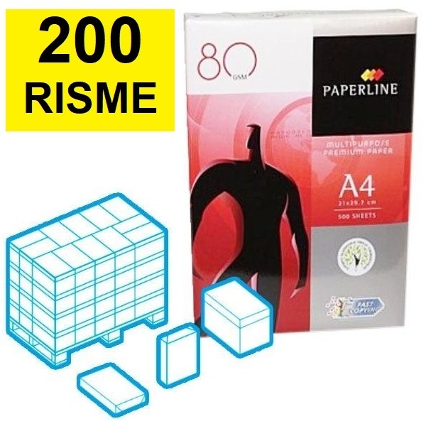 Bancale carta A4 PaperLine Global80 80g/mq da 200 risme - D03559