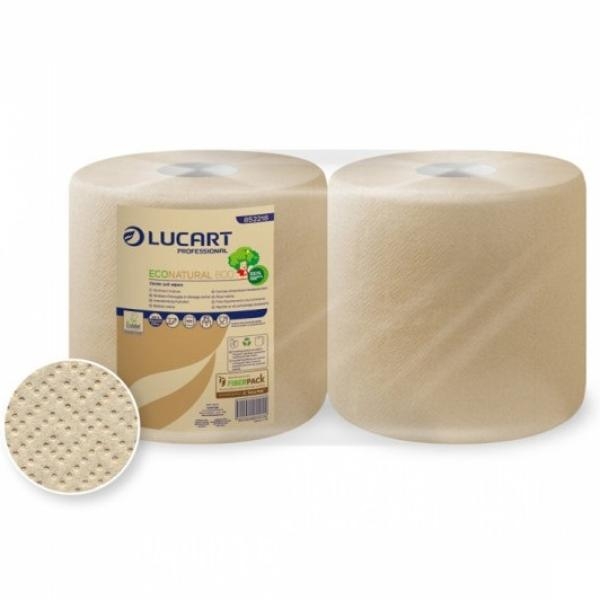 Strofinacci industriali a rotolo Econatural 3800 3 veli - 800 strappi Lucart - 851217 - D06645