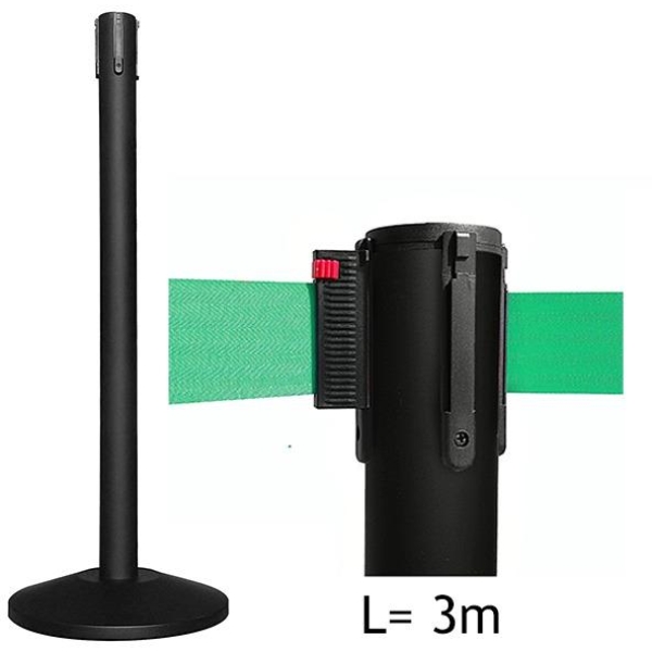 Colonnina segna percorso nera opaca nastro 3m blu - D07042