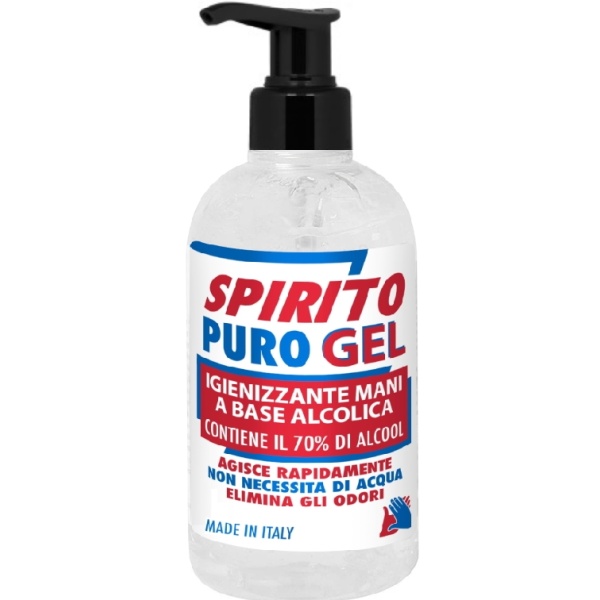Gel Igienizzante mani con dosatore Spirito Puro alcool 70% 500ml - D07083
