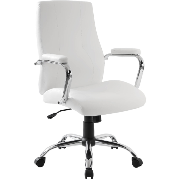 New York Poltrona direzionale con braccioli PU bianco - E9349MW - D01541
