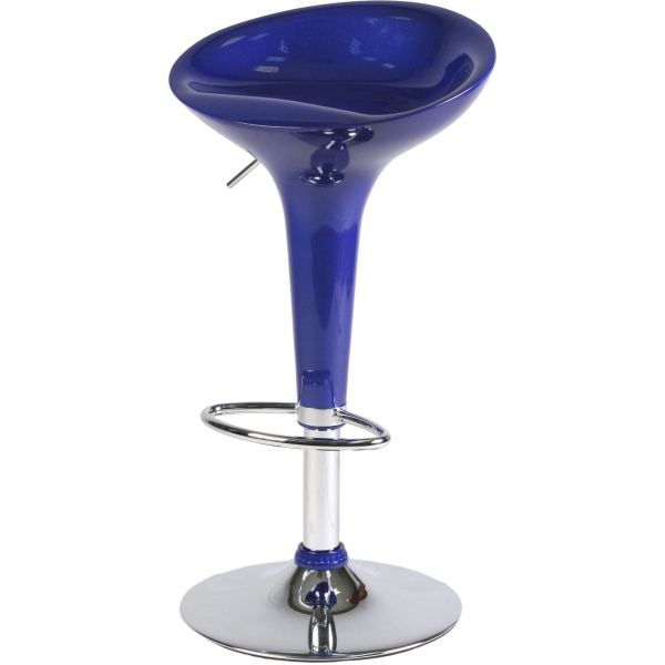 Sgabello in ABS blu ed acciaio - D08645