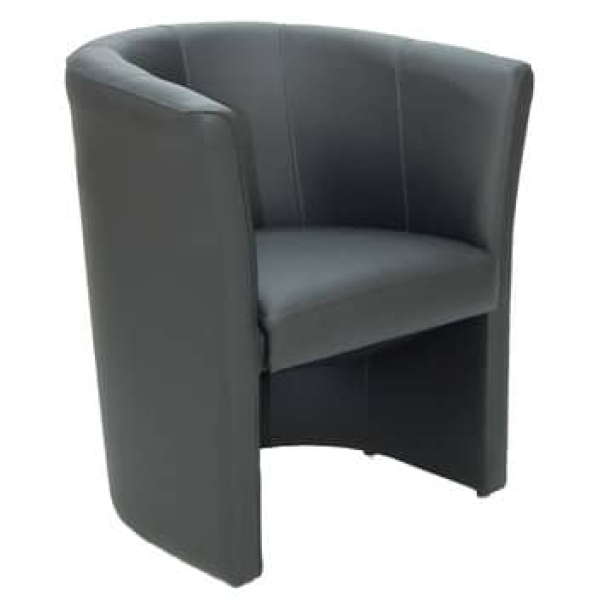 Poltroncina attesa-collettività a 1 posto Monia MO1 IN Ecopelle NERA imbottita