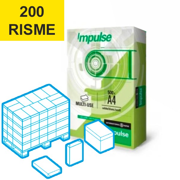 Bancale Carta A4 Impulse Premium - 75 g/m², spessore 102 µm, punto di bianco cie 161 da 200 risme