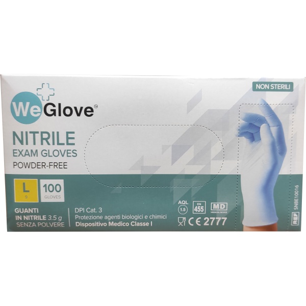 Guanti in Nitrile Taglia L colore Azzurro WeGlove (Conf. 100)