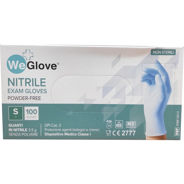 Guanti in Nitrile Taglia S colore Azzurro WeGlove (Conf. 100)