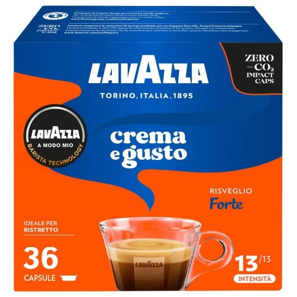 Capsule caffè Lavazza gusto Crema e Gusto Forte in alluminio compatibile Lavazza a modo mio (Conf. 36)