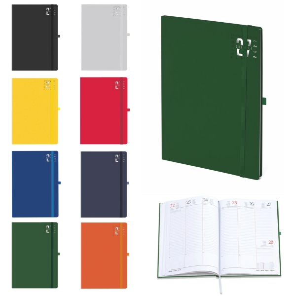 Agenda settimanale con elastico personalizzabile a secco 17x24 cm copertina flessibile