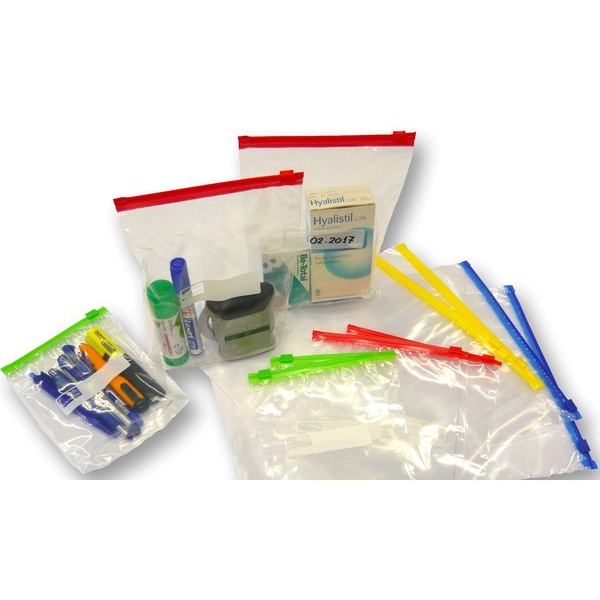 Buste trasparenti con chiusura a cerniera Viva - blu - 235x320 mm+60 mm - 3525 (Conf. 50)