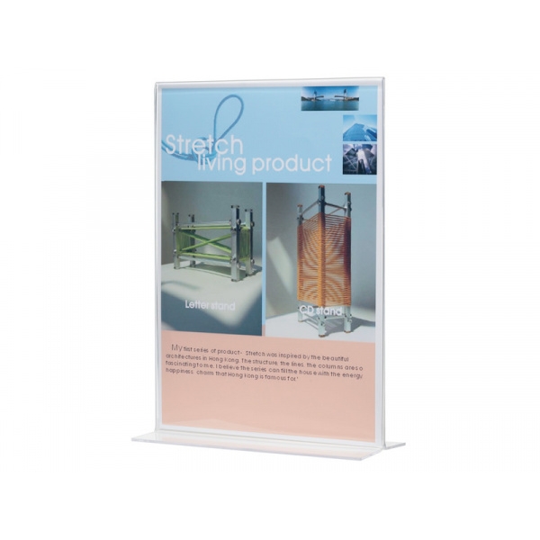 Porta-avvisi Q Connect 10,8 x 15,1 in polistirolo con base a T trasparente KF04176 - P00413