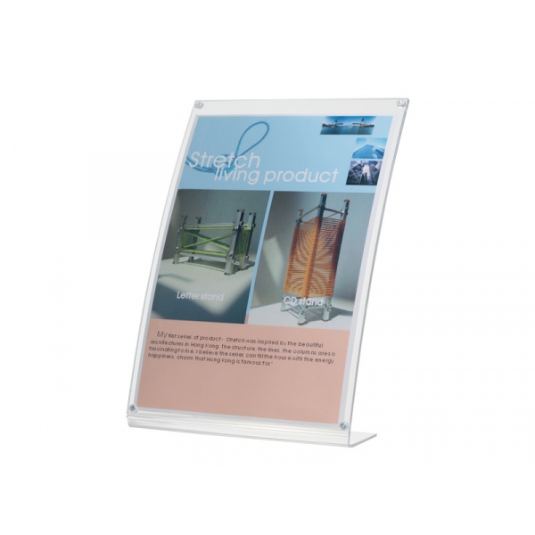 Porta-avvisi Q Connect A4 in polimetilmetacrilato con base a L trasparente - KF04180 - P00414